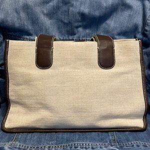 Eddie Bauer small beige canvas tote